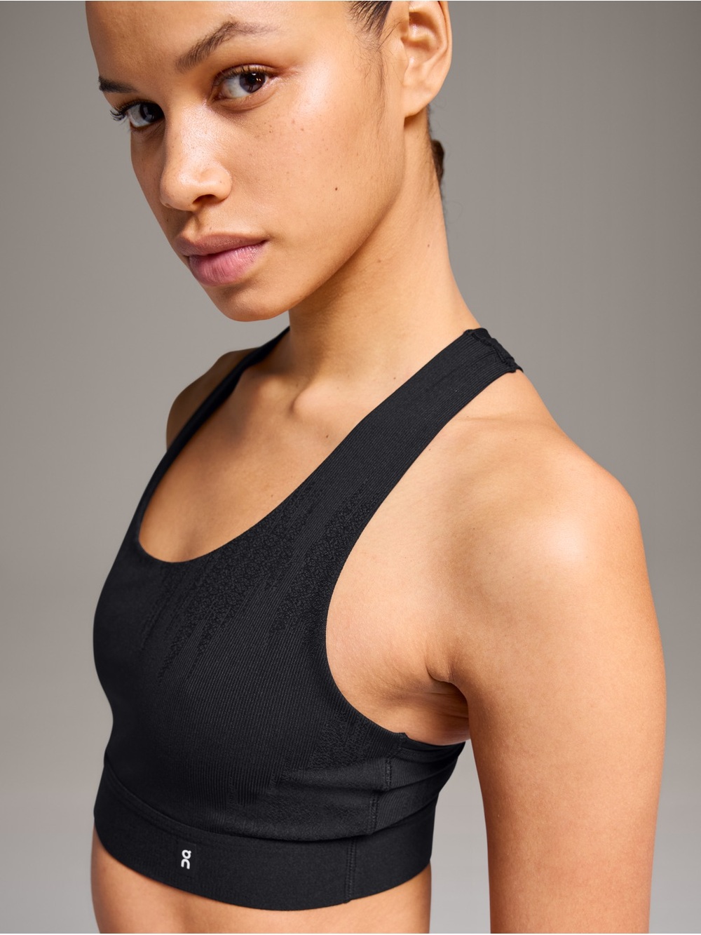 On PACE BRA 
Running Black Seamless Racerback Sports Bra